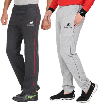 Diwazzo Striped Men Grey, Grey Track Pants