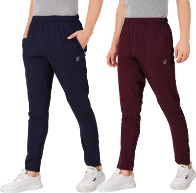 OFFENDERS Solid Men Maroon, Dark Blue Track Pants