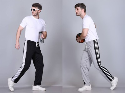 SHARPSTITCH Printed Men Black Track Pants