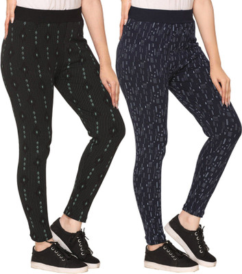 Weboasis Printed Women Black, Blue Track Pants