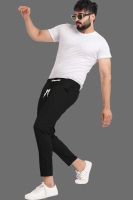 Elite Elegance Apparel Solid Men Black Track Pants