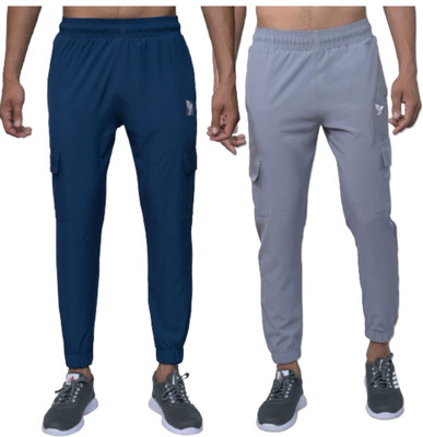 J FLISE Solid Men Blue, Grey Track Pants