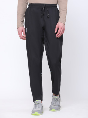 DIDA Solid Men Black Track Pants
