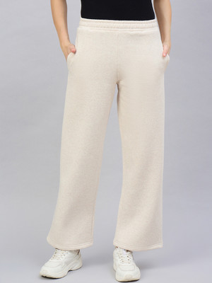 98 Degree North Solid Women Beige Track Pants