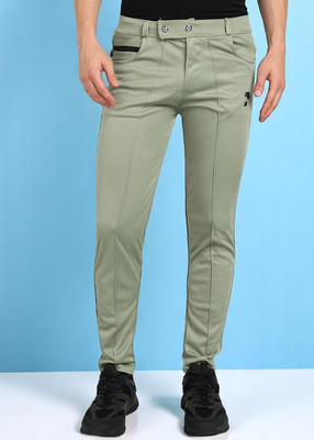 LALWANI TRENDS Solid Men Light Green Track Pants