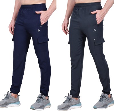 BLACK COOL Solid Men Dark Blue, Grey Track Pants