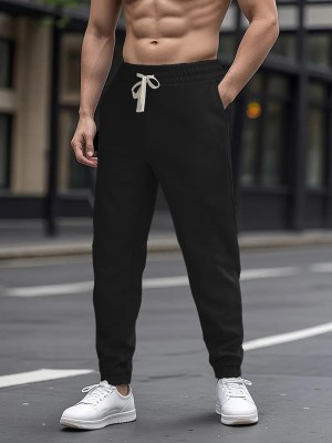 Lripsome Solid Men Black Track Pants