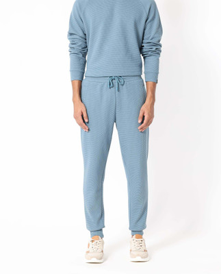 Rare Rabbit Solid Men Light Blue Track Pants