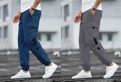 DEVICE OF HOVID FASION Solid Men Blue, Grey Track Pants