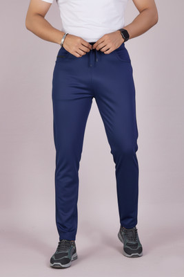 Kaido Solid Men Blue Track Pants