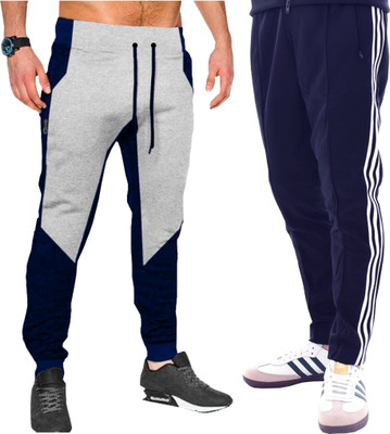 Tee town Colorblock Men Black Track Pants