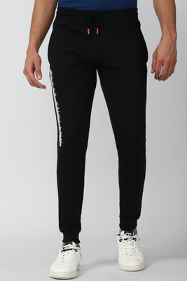 PETER ENGLAND Printed Men Black Track Pants