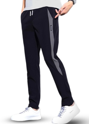 Joggers Park Colorblock Men Black Track Pants