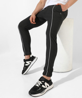 CAMPUS SUTRA Checkered Men Black Track Pants