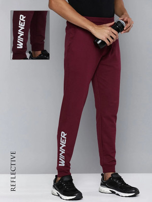 HRX by Hrithik Roshan Printed Men Maroon Track Pants