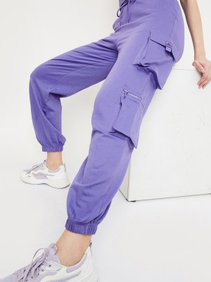 MAX Solid Women Purple Track Pants