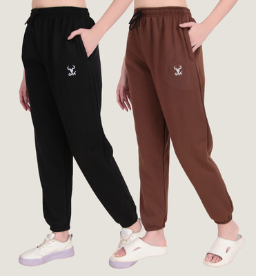 SEAPRINT Solid Women Black, Brown Track Pants