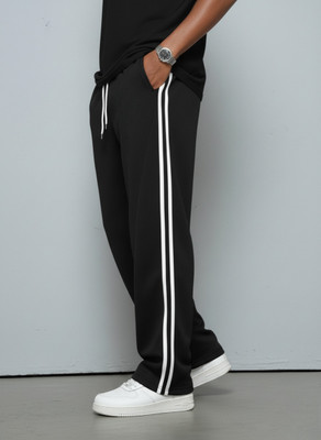 Dockstreet Solid Men White, Black Track Pants