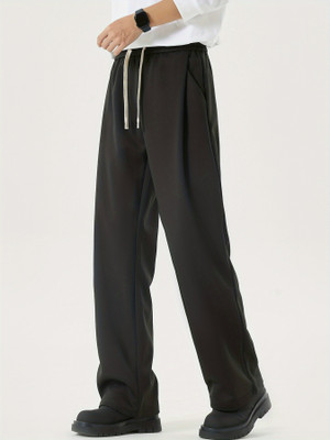 Dockstreet Solid Men Black Track Pants