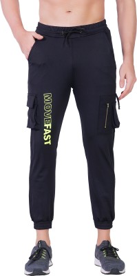 Wild Magic Solid Men Black Track Pants