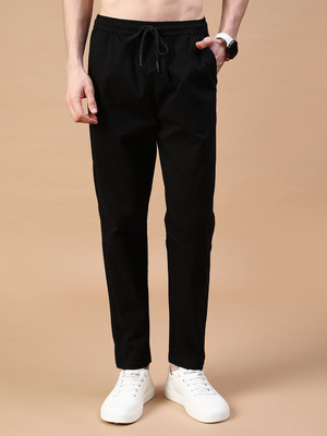 V-MART Solid Men Black Track Pants