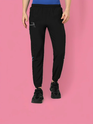 FASTMAYAR Solid Men Black Track Pants