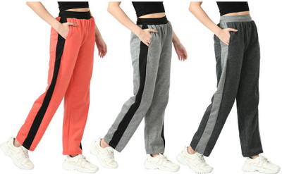 IndiWeaves Colorblock Women Red, Grey, Black Track Pants