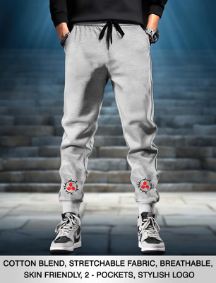 MOWA Printed Men Grey Track Pants