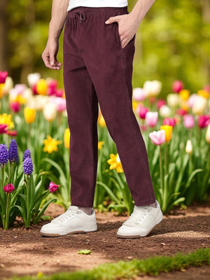 THE SARTHI FASHION TREND Self Design Men Maroon Track Pants