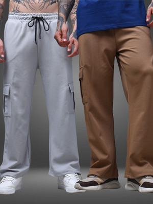 MADSTO Printed Men Silver, Brown Track Pants