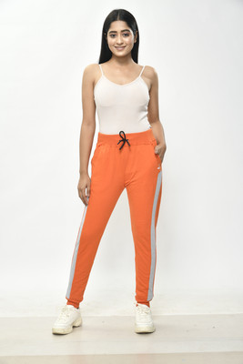 Alivee Solid Women Orange Track Pants