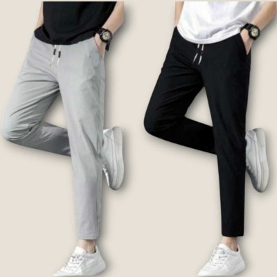 Rm Sports Solid Men Black, Grey Track Pants