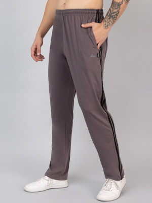 Zeffit Striped Men Silver Track Pants
