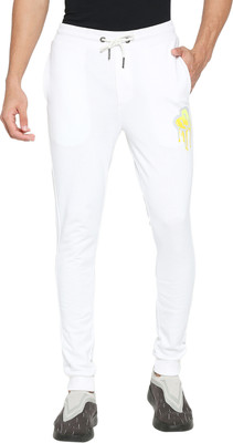 BEING HUMAN Self Design Men White Track Pants