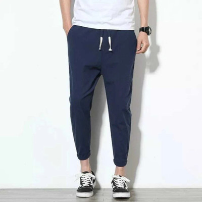 HoC Solid Men Dark Blue Track Pants