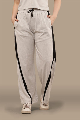 CLOTHINK India Striped Women Grey Track Pants