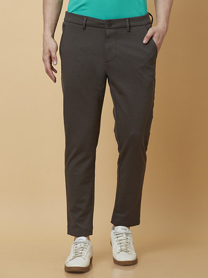 BEING HUMAN Solid Men Brown Track Pants