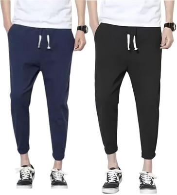 SHMARRT Solid Men Black, Blue Track Pants