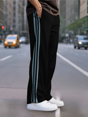 MANIAC Colorblock Men Black Track Pants