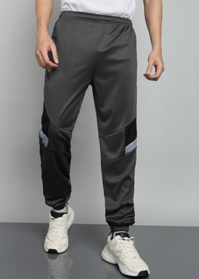 Qalm Brothers Colorblock Men Grey Track Pants