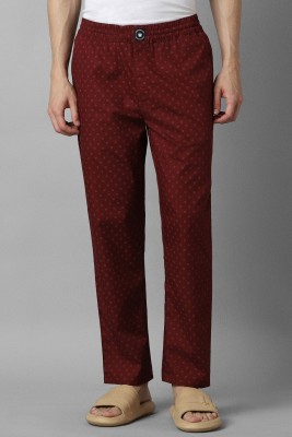 LOUIS PHILIPPE Printed Men Maroon Track Pants