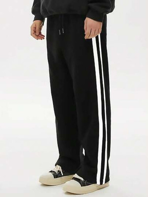 The Modern Soul Striped Men Black Track Pants