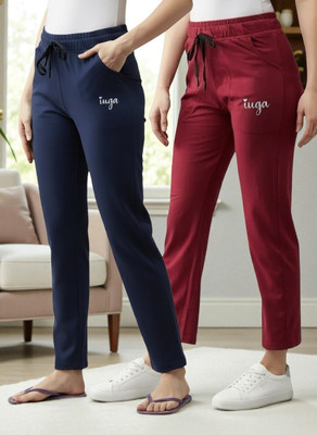 IUGA Solid Women Blue, Maroon Track Pants