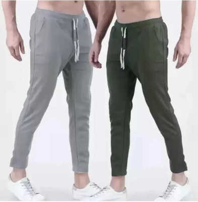 MATTILA Solid Men Grey, Dark Green Track Pants