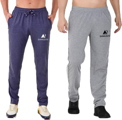 Diwazzo Printed Men Blue, Grey Track Pants