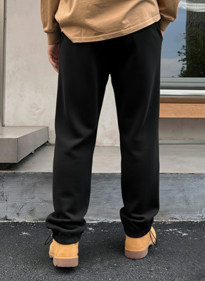 Dockstreet Solid Men Black Track Pants