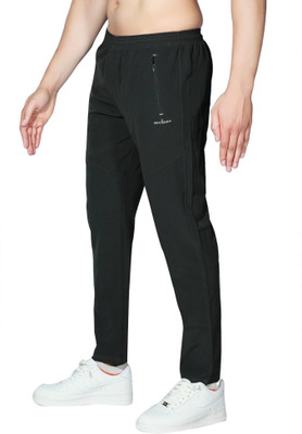 Renessa Sportswear Solid, Printed Men Black Track Pants
