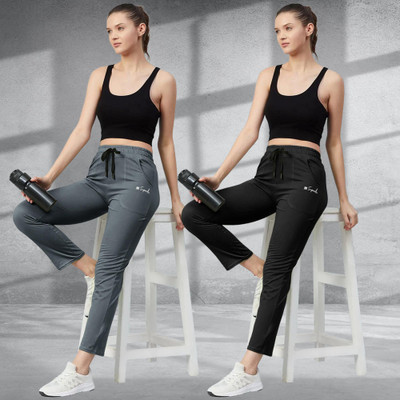 Ethnicbasket Solid Women Black, Grey Track Pants