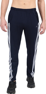 Zeffit Striped Men Dark Blue Track Pants