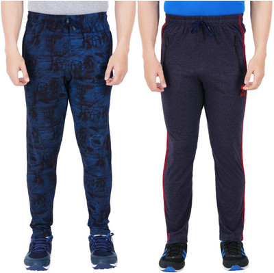 Guide Printed Men Dark Blue Track Pants